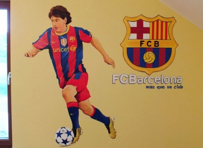 Mysłowice - Messi i herb FC Barcelona